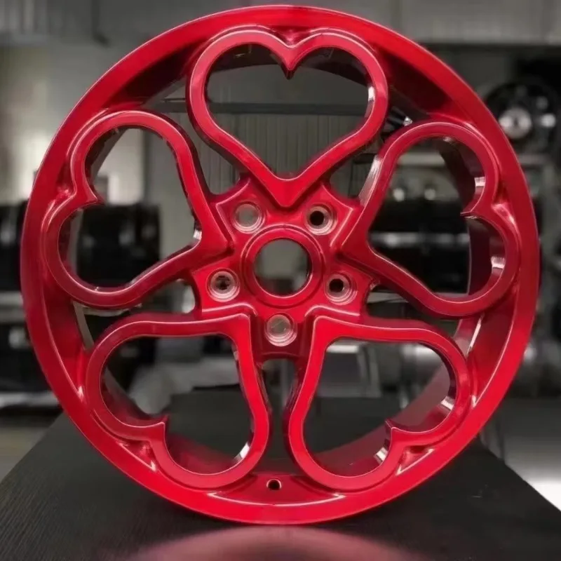 izable:DIY Gift for Girlfriend Pink Purple Heart-shaped Forged Alloy Passenger Car Wheel Rims for GLA