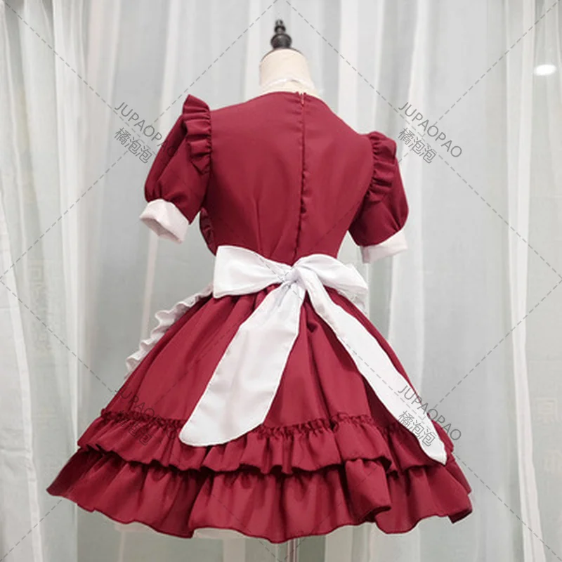 Sexy Lolita Pink Maid Dress Japanese Sweet Women Kawaii Dress Role Play Costume Halloween Party Cosplay Anime Kawaii Clothing