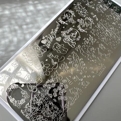 XMQ NAIL STAMPING PLATES BEAR HEART IMAGE TEMPLATE