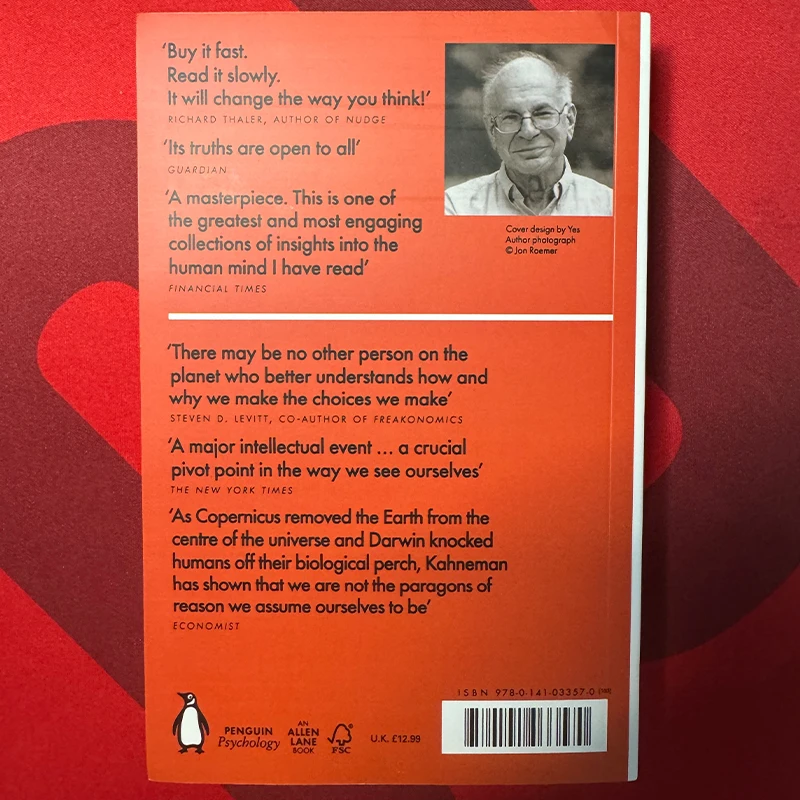 Thinking Fast and Slow by Daniel Kahneman Nobel Prize Winner Psychology Bestseller Book