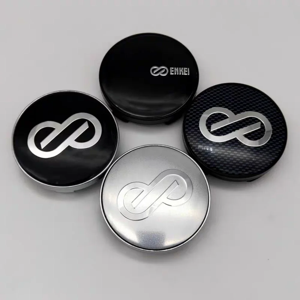 4pcs 56mm 60mm Car Wheel Center Caps With ENKEI Badge Logo Rim Hubcaps Cover ENKEI Emblem Styling Accessories for BMW BENZ Ford