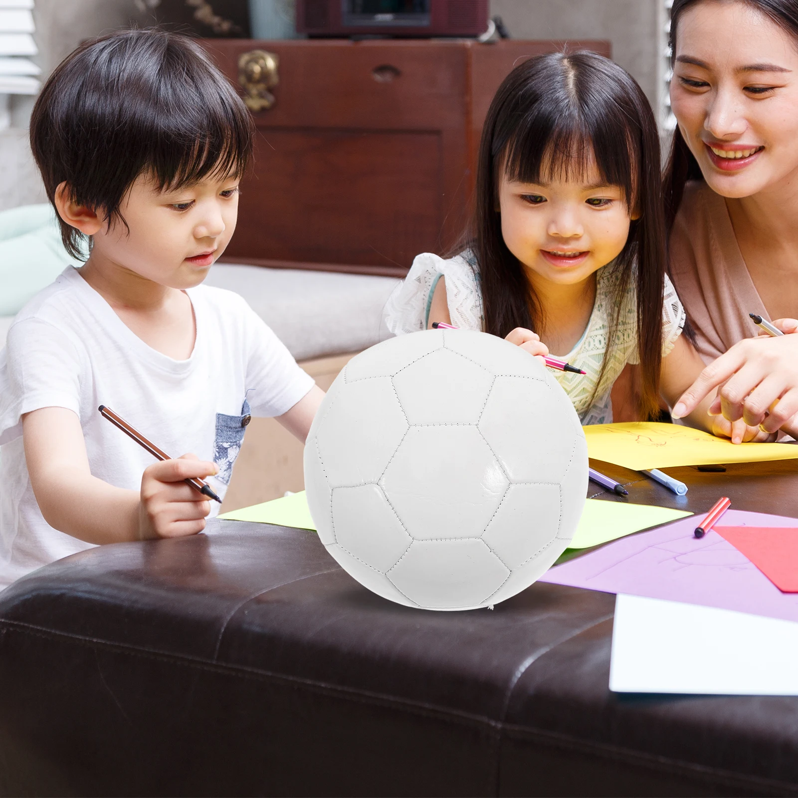 

Blank Football for DIY Hand Painting Unfinished Soccer Ball Props Smooth Edge No Burr Small Model Perfect for Crafts Family