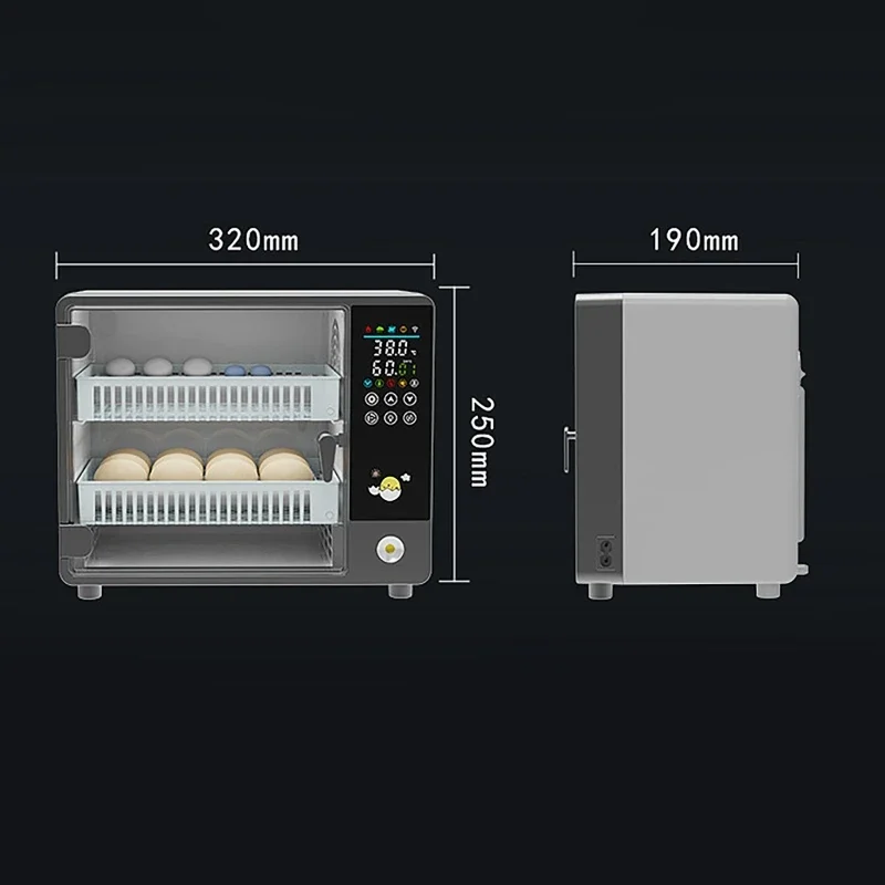 24 Eggs Intelligent Temperature Control Touch Screen Fully Automatic Incubator Household Electric Incubator for Chicken Duck