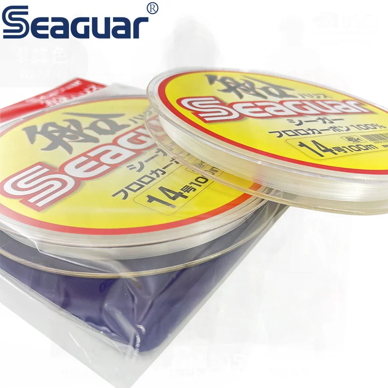 خط فرعي من الكربون من Seaguar Sig لصيد الأسماك في أعماق البحار والصخور 100 متر سلك أمامي من الفلوروكربون الشفاف خط صيد أصل ياباني
