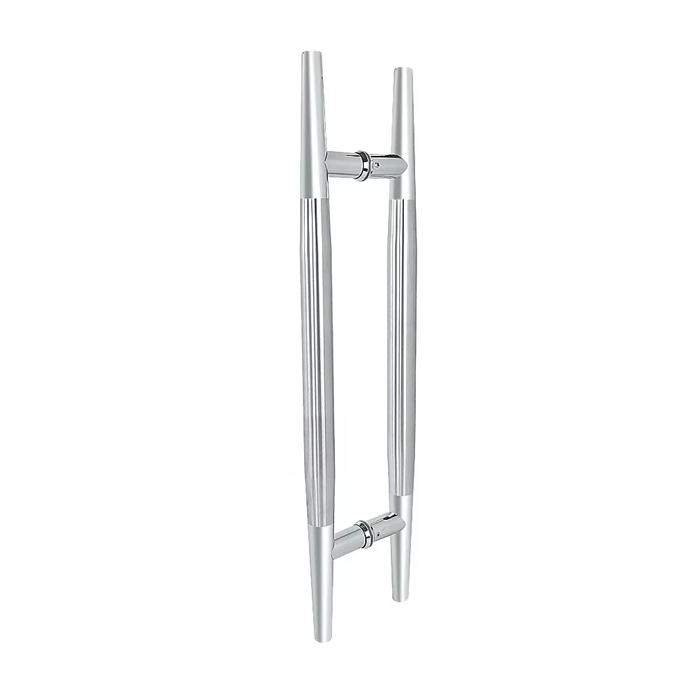 

Industrial door handle factory stainless steel H-shaped tube with glass door