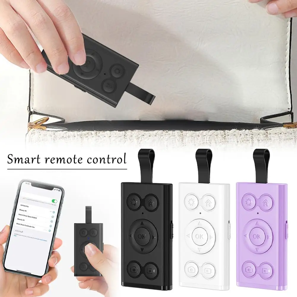 Bluetooth Remote Control 9 Key Camera Selfie Clicker Video Scrolling APP Book Page Turner For Phone Tablet L4M5