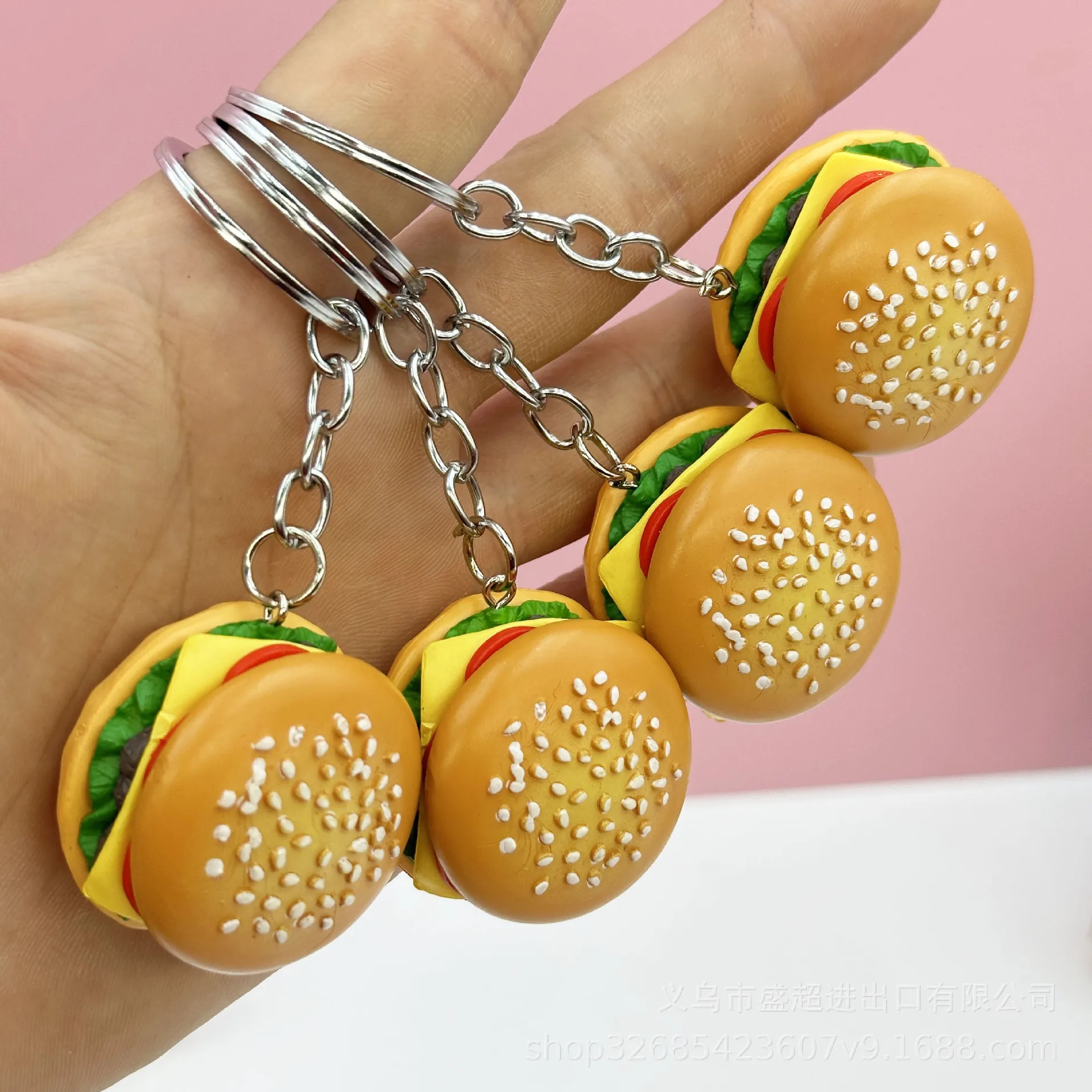 Imitation Hamburger Keychain Creative Burger Model Key Chain Charm Bag Pendant