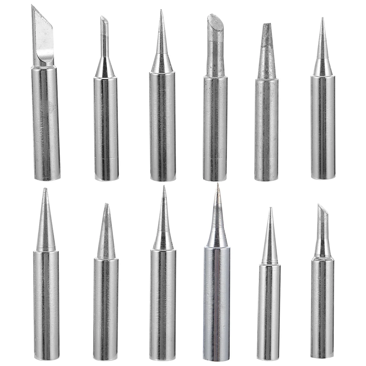 

12pcs Soldering Iron Tip Set Pure Copper Replacement Parts 936 Station Welding Tool Kit Corrosion Resistant High Heat