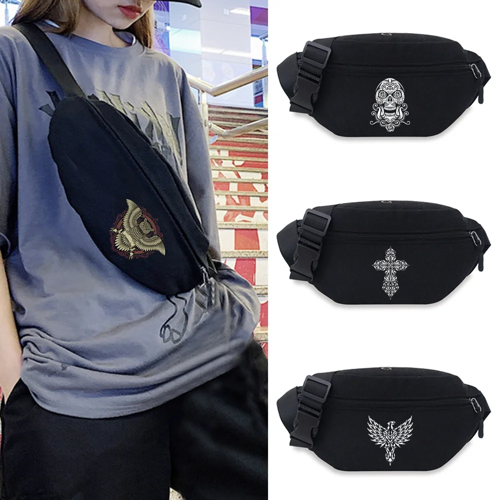 

Men's Waist Bag Fashion Fanny Pack Chest Pack Outdoor Sports Crossbody Bags Casual Women's Travel Skull Pattern Waist Packs