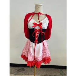 Halloween Costume For Adult Women Little Red Riding Hooded Cosplay Fantasy Game Uniforms Fancy Dress Party Cloak Outfit
