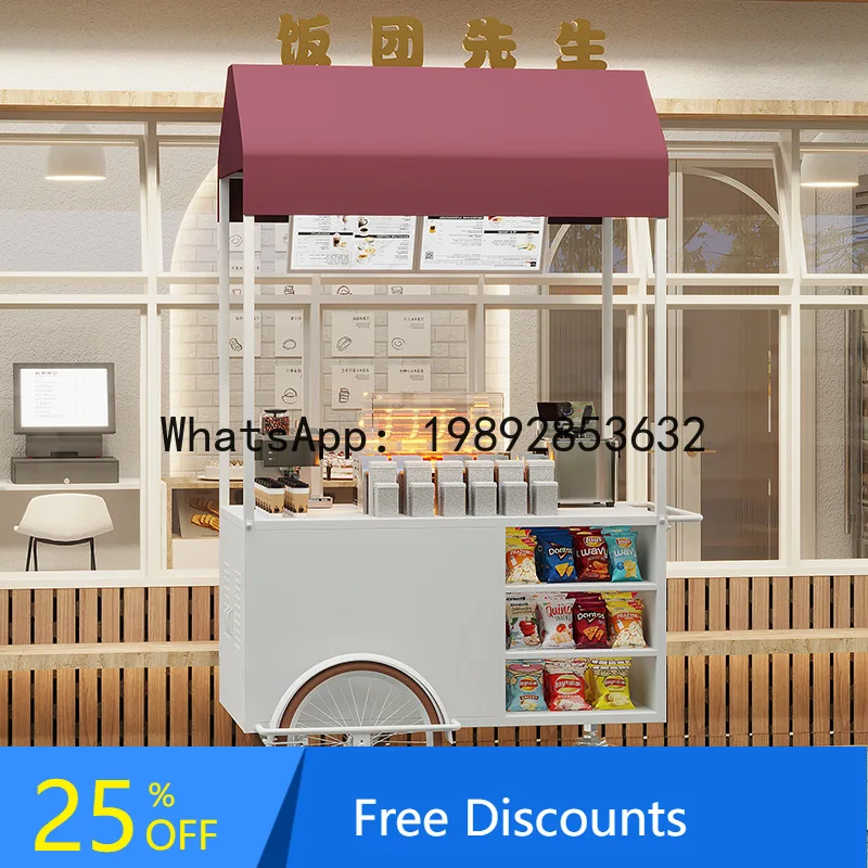 

LYY Internet Celebrity Scenic Spot Square Night Market Stall Flower Cart Movable Stall Cart Market Food Stall Cart