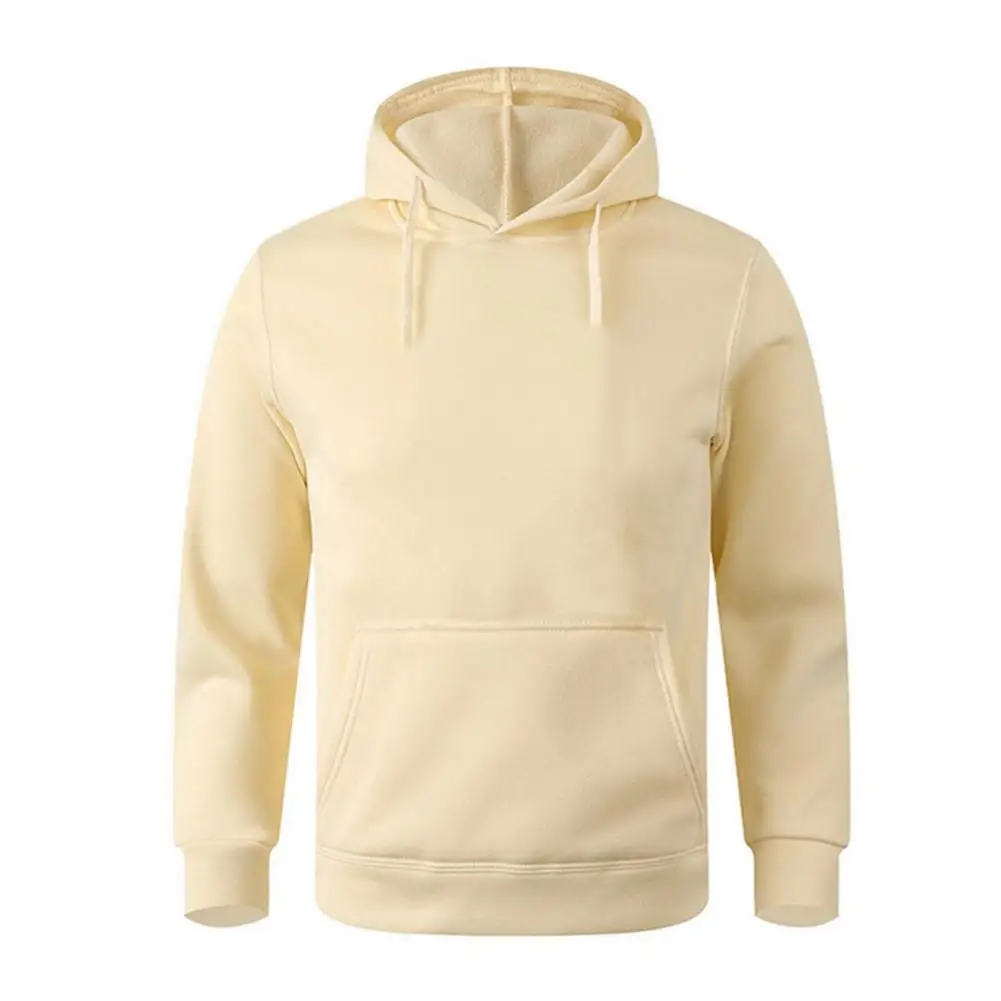 380g Fabric Drawstring Men Hoodies Spring Autumn Casual Hoodies Sweatshirts Men's Top Solid Color Hoodies Sweatshirt Streetwear