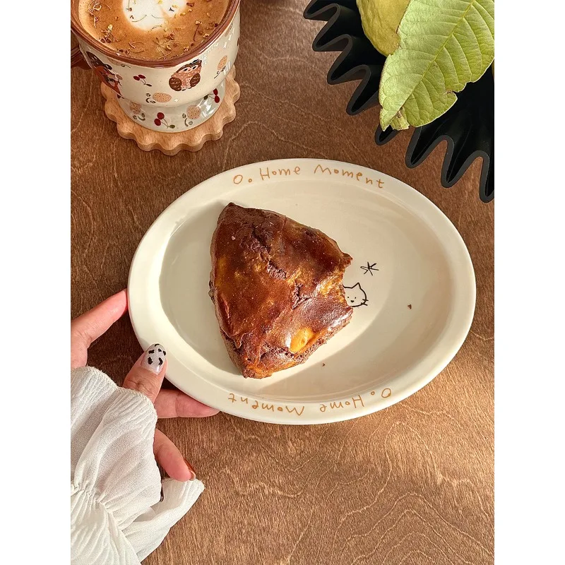 طبق حلوى، طبق سيراميك، طبق كيك بيضاوي #2