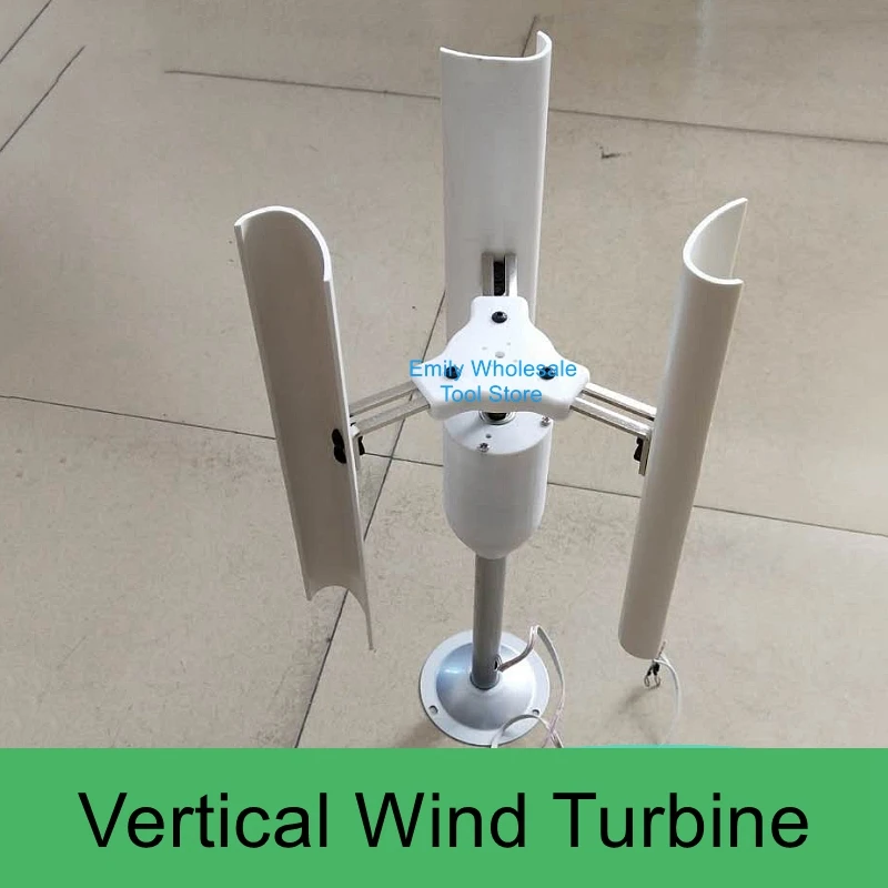Vertical axis wind turbine model Three-phase permanent magnet generator Windmill toy night light production DIY display