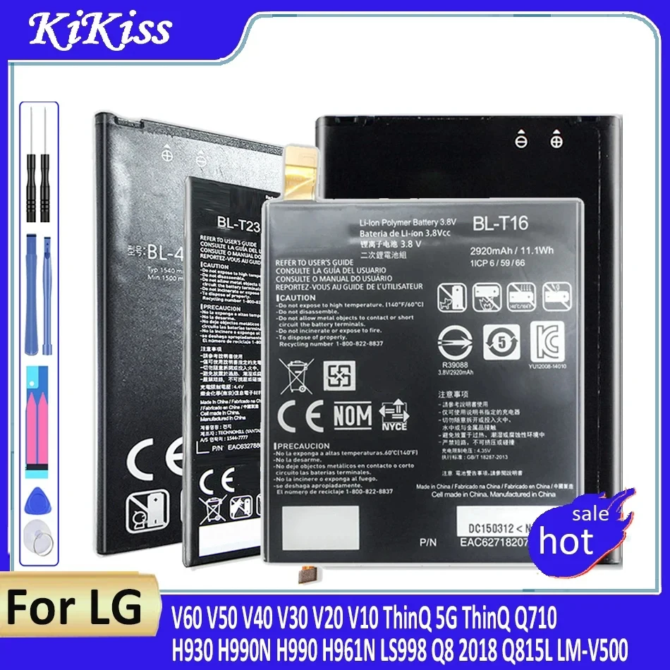 Replacement Phone Battery for LG V60 V50 V40 V30 V20 V10 ThinQ 5G Q710 H930 H990N H990 H961N LS998 Q8 2018 Q815L LM-V500