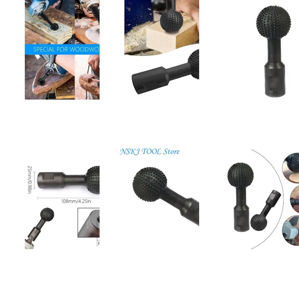

L8RC Woodworking Spherical Gouge Grinding Head Spherical Rotary Burr Carving Tool