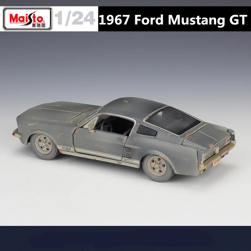 マイスト 1/24 1967年式 フォード マスタング GT 合金製 オールド ラスト スポーツカー モデル ダイキャスト メタル クラシック レトロカー 車両モデル 子供向けギフト
