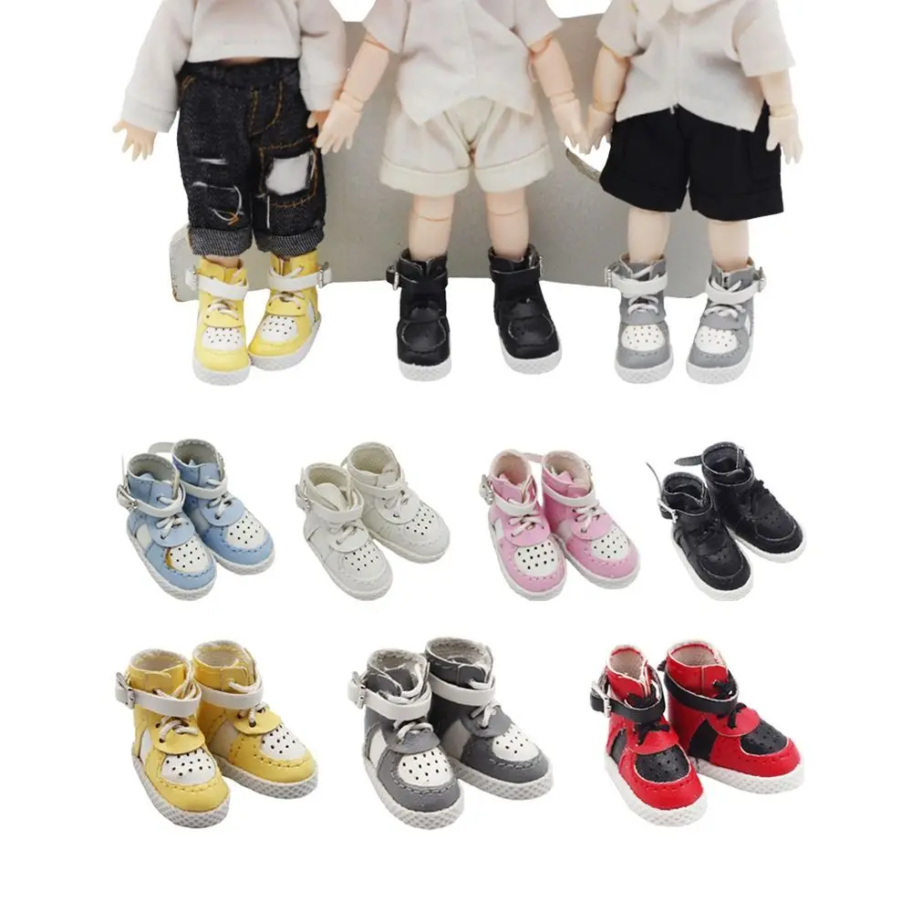 Fashion PU Leather Boots for Ob11 PU Leather Multiple Colour Doll Accessories All-Match Delicate Ob11 Doll Shoes Children