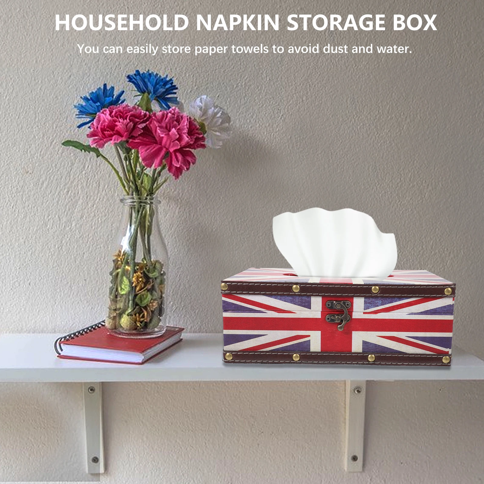 

Wooden PU Tissue Box Home Retro Container Napkin Holder Light Weight High Quality Car Home Use Storage