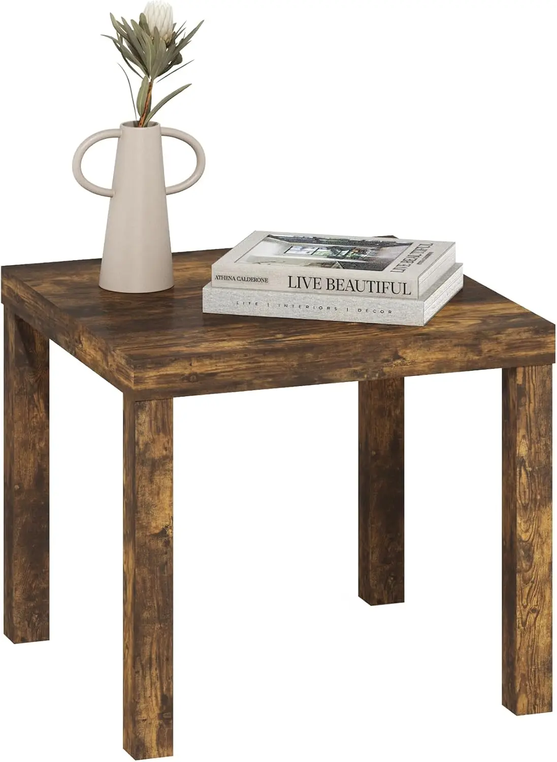 

Classic Side Table, Square Modern End Table with 1.8" Triple Thick Tabletop, Simple Night Stand, Bedside Table, Toolless Asse
