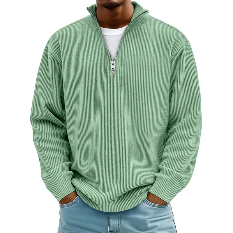 2026 Autumn Winter Half Zipper Sweatshir Men Solid Loose Casual Hoodie Stand Collar Long Sleeve Warm Sportswear Male Streetwear