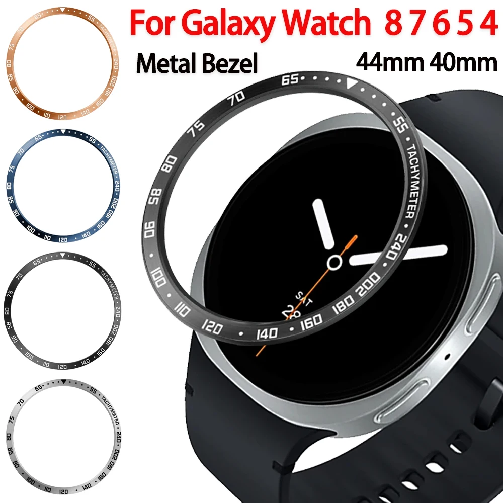Metal Bezel For Samsung Galaxy Watch 8 7 6 5 4 44mm 40mm Time/Speed Scale Frame Protective Ring Watch 8 6 Classic 47/46mm Correa