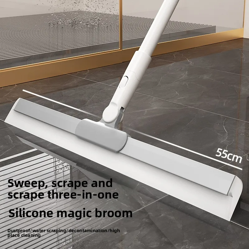 Lazy Combination Silicone Floor Scraper Bathroom Toilet Magic Water Scraper Broom Sweeping Hair Household Tool
