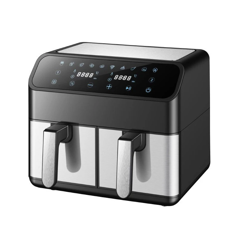 Dual-Pot Air Fryer Multifunctional Large-Capacity Smart Oven with Viewing Window Steam-Tender Frying Built-in Recipes 3D Hot Air