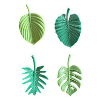 4 Pieces Monstera Plant Fridge Magnets Mini Tropical Leaves Refrigerator Magnets Cute Magnets For Locker Fridge Home Office Deco