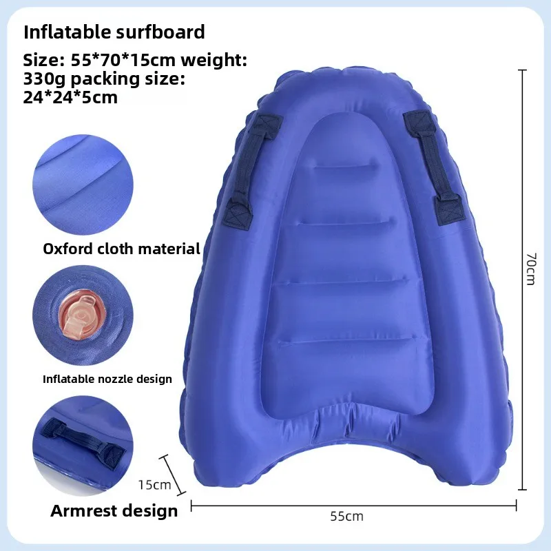 Aufblasbares Surfbrett Tragbares Bodyboard für Erwachsene Leichtes Kickboard Surfing Wasserskibrett Wasserlern-Schwimmbrett