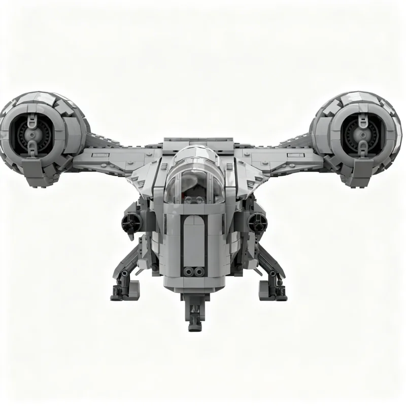 2854PCS MOC Space Battle Enhanced Razor Crest Hunter Starship Model Custom Building Blocks DIY Assembly Display Decor Gift Set