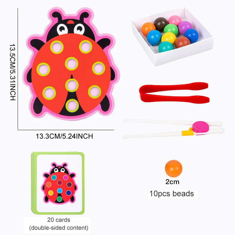 Clip de cuentas, clasificación de colores, juguete a juego, concentración lógica para niños, juego de entrenamiento de Motor fino, juguetes educativos Montessori