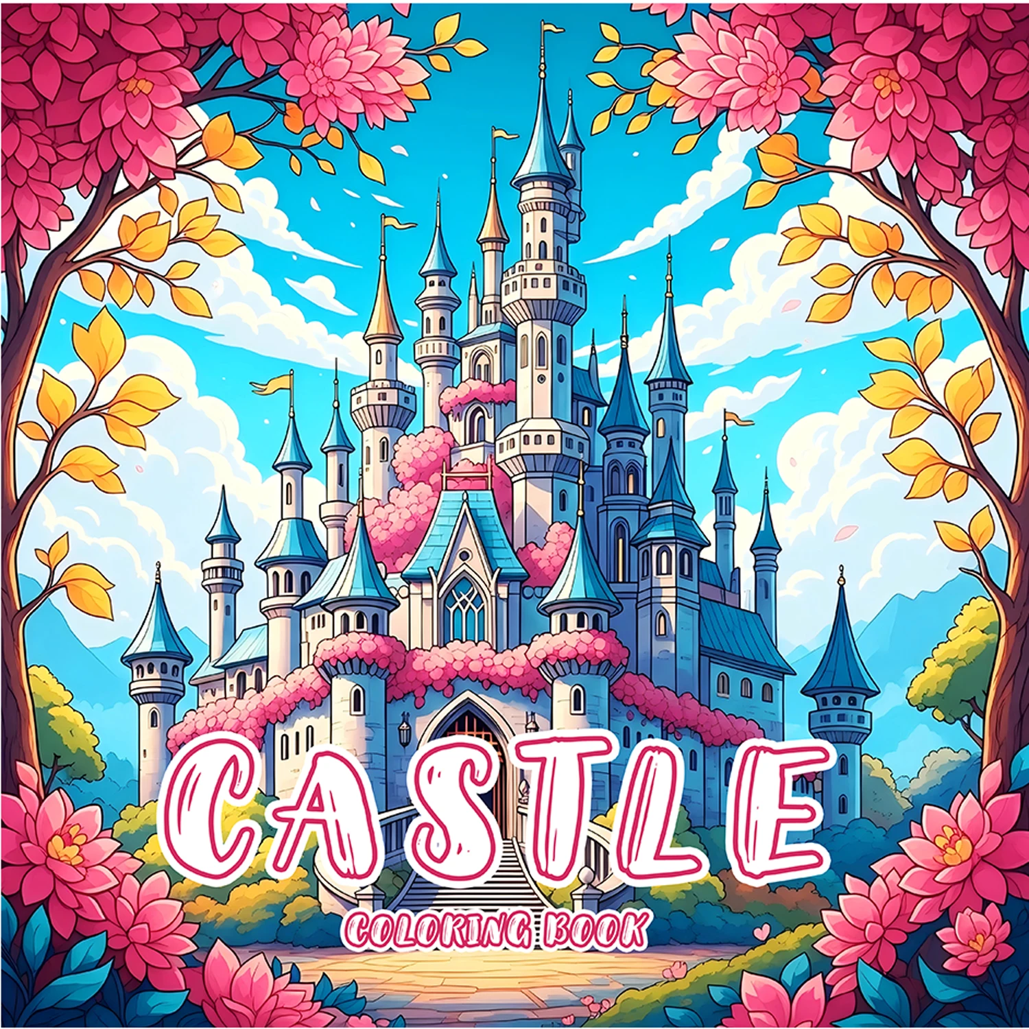 Castle Coloring Book for Adults - Bold & Easy Fantasy Castle Patterns, Stress Relief Art Therapy Drawing Book for Fantasy Lovers