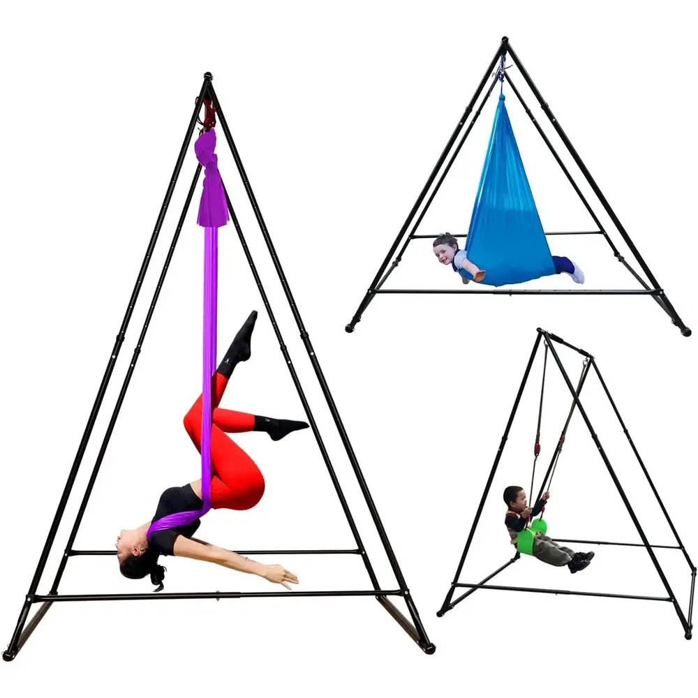 Höhenverstellbarer, Tragbarer, Faltbarer Yoga-Schaukelständer für Aerial Yoga und Therapie - Stabil und Langlebig