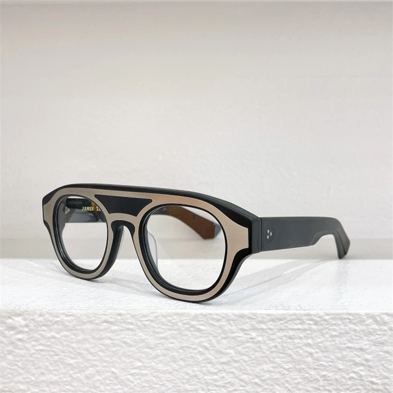 

JAMES TART 600 Optical Eyeglasses For Unisex Retro Style Anti-blue Light Lens Plate Oval Full Frame Free Storage Bag
