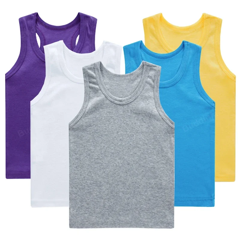 

children's top toddler boy tank tops kids undershirt boys girls camisole cotton soft singlet child teenager 2/5/6/8/10/13 year