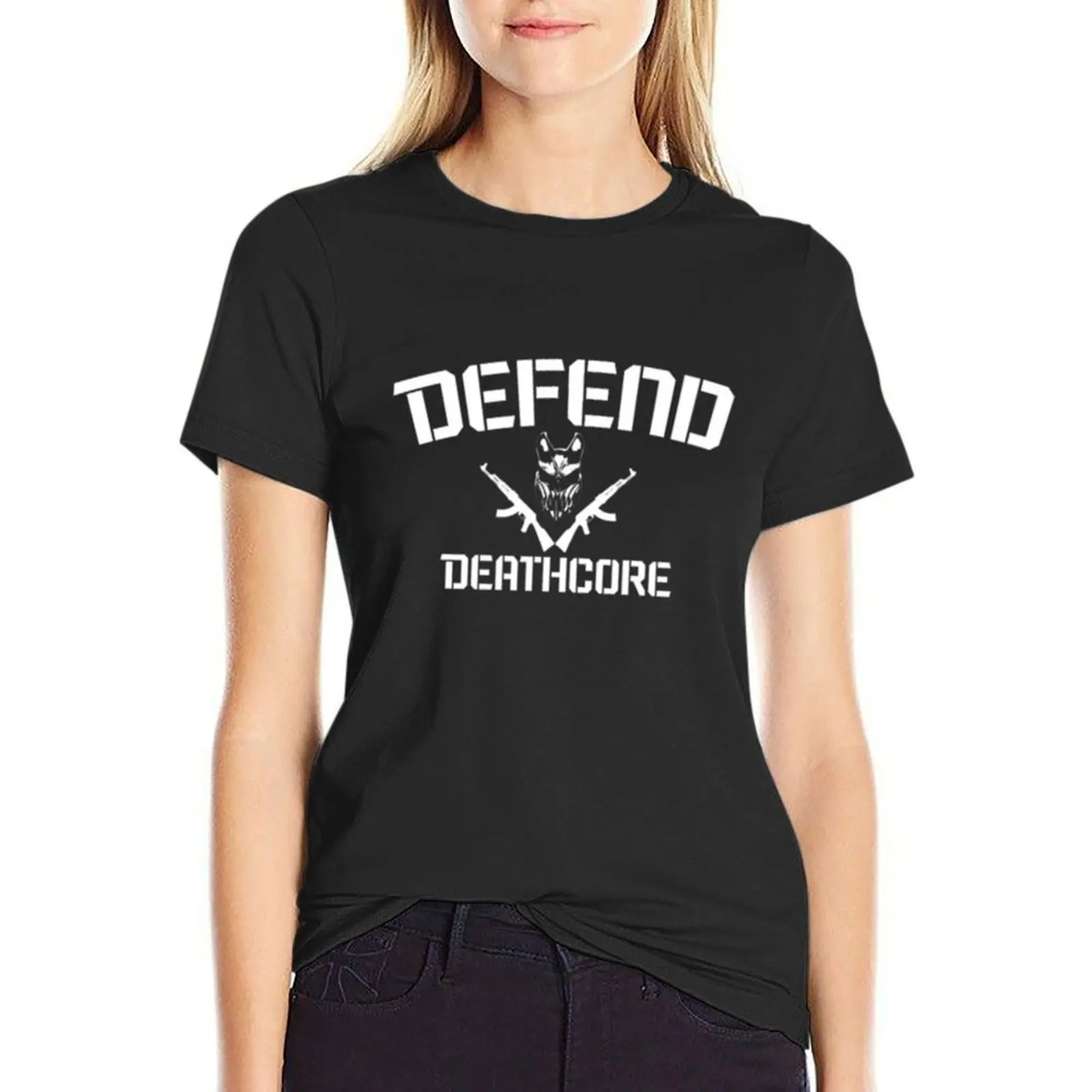 Defend Deathcore T-Shirt tees summer tops oversized Woman fashion