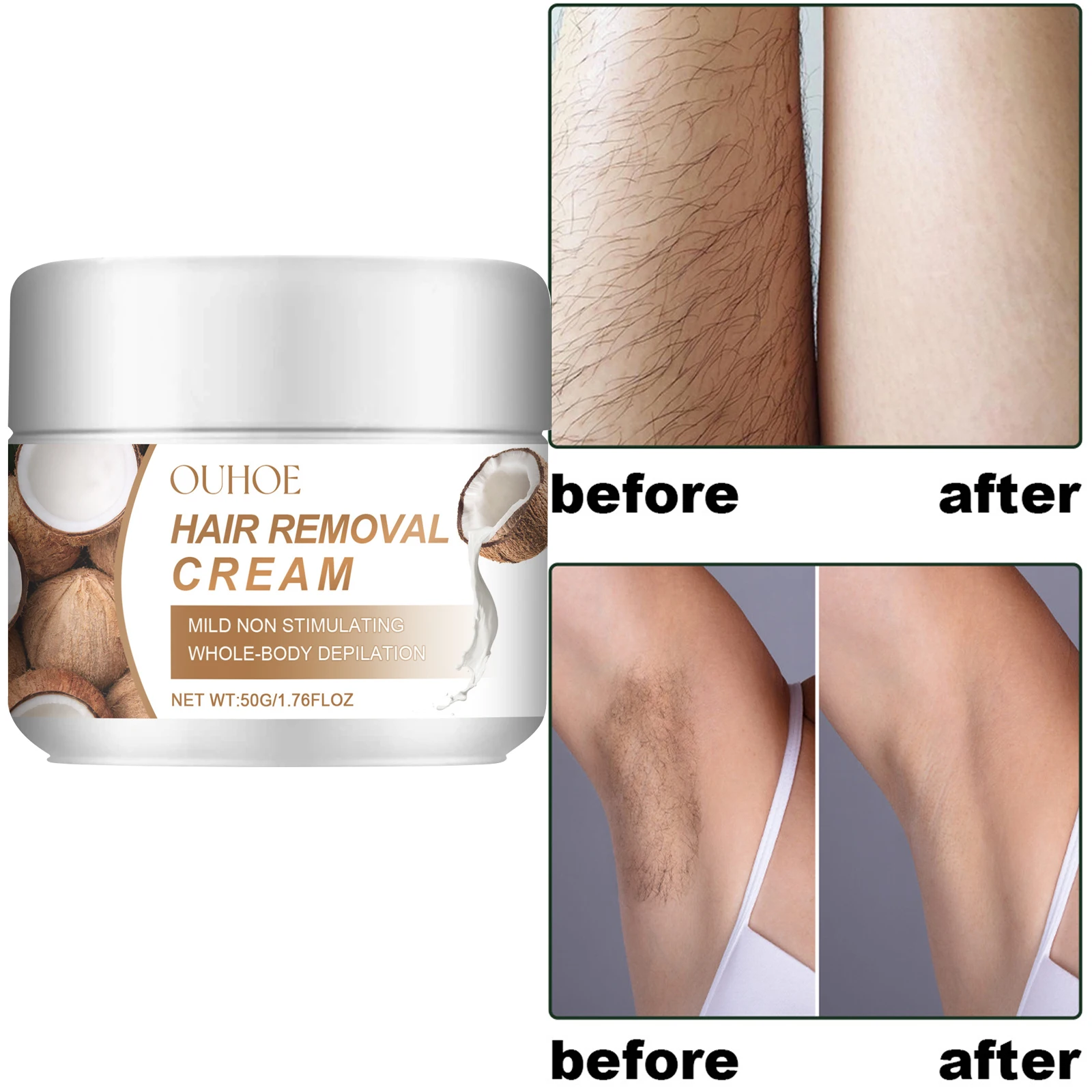 

Hair Removal Cream Hair Remover For Armpit Legs and Arms Skin Care Body Care mild and does not irritate underarm for Men Women