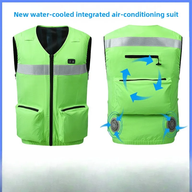 

New Refrigeration Fan Clothes Cooling Air Conditioner Clothes with Reflective Strips Multi-bag Work Clothes