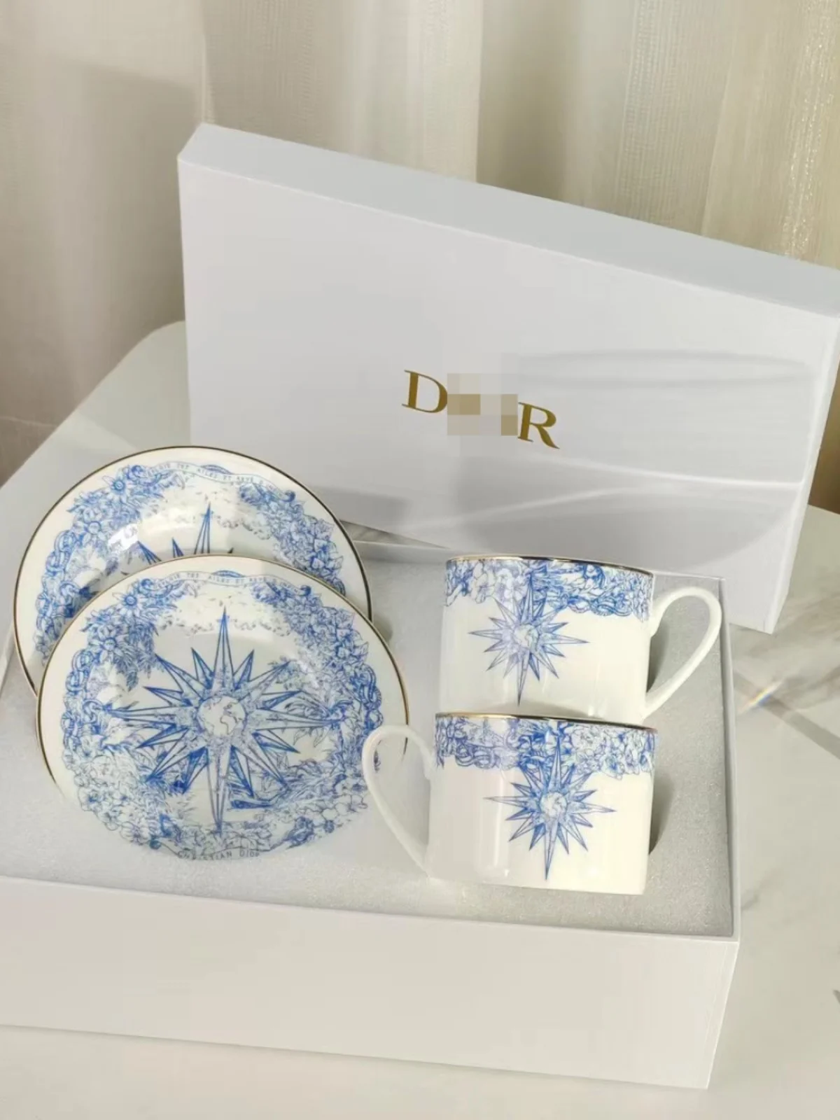 

Bone China Coffee Cup Office Water Cup Tableware European Style Western Plate Gift Box tea set tazas de café vaso de cafe