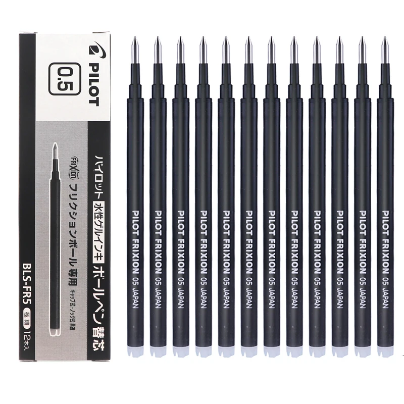 Pilot BLS-FR5/BLS FR5 Erasable/Frixion Pen Refills Pilot Erasable Gel Pen Roller Ball Pen Refill 0.5mm 12 pcs/Box