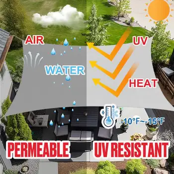 防水遮陽帆篷,矩形防紫外線遮陽棚,適用於戶外花園、露臺、後院、涼棚、隱私屏風 8 最佳銷售 戶外遮陽篷 - №6