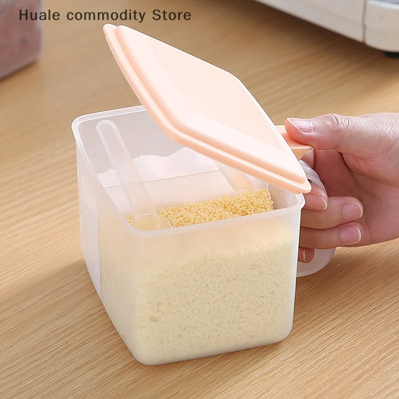 Boîte d'assaisonnement à 2 grilles, couvercle Transparent, pot d'assaisonnement pour sel, poivre, sucre domestique, conteneur de stockage de condiments, Gadgets de cuisine
