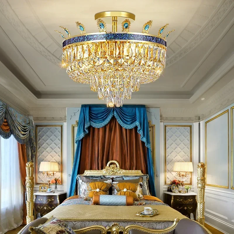 

Crystal Contemporary Luxury Pendant Lamp for European Living Room Restaurant Bedroom Villa Hotel Duplex Staircase Chandelier