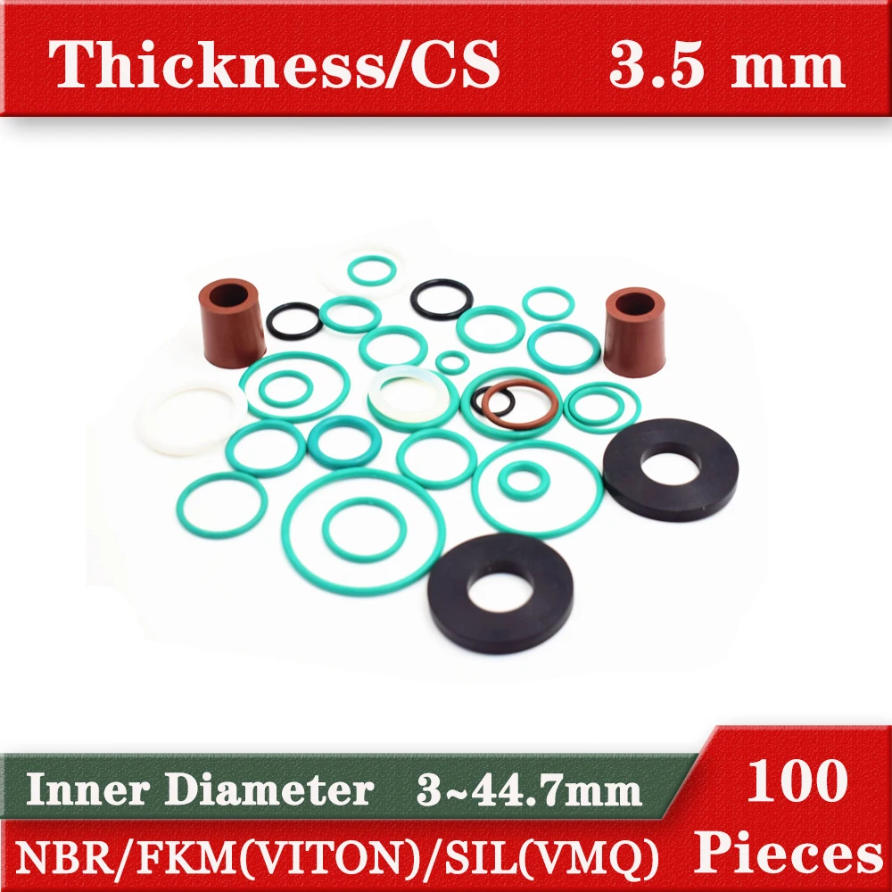 silicone oring gaskets Thickness 3.5mm CS inner diameter 3-44.7mm NBR FKM VMQ Silicon O Ring rubber oil gas seal waterproof