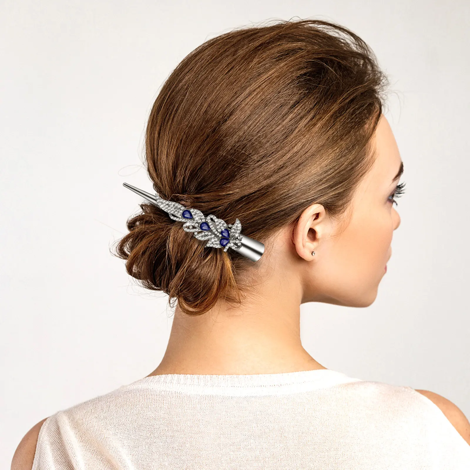 

Sparkling Rhinestone Alligator Hair Clip Duckbill Barrette Fancy Hair Accessory for Women Daily Use Evening Party Prom Styling