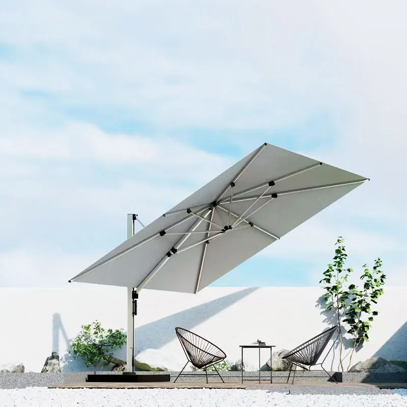 High Quality 3m Radii Aluminum Patio Umbrella Square Shape Sun Shade for Outdoor Furniture Gardens Beaches Hotels-Factory Price