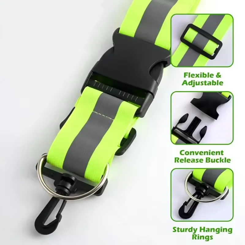 Cinghie riflettenti Abbigliamento da ciclismo per corsa notturna Fascia elastica per polso con tracolla di sicurezza regolabile per adulti e bambini