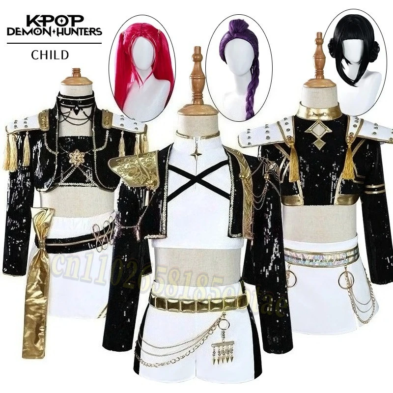 

for Kids Child K-POP Demon Hunters Rumi Cosplay Costume Mira Zoe Carnival Anime Halloween Party Costumes Masquerade Women Game