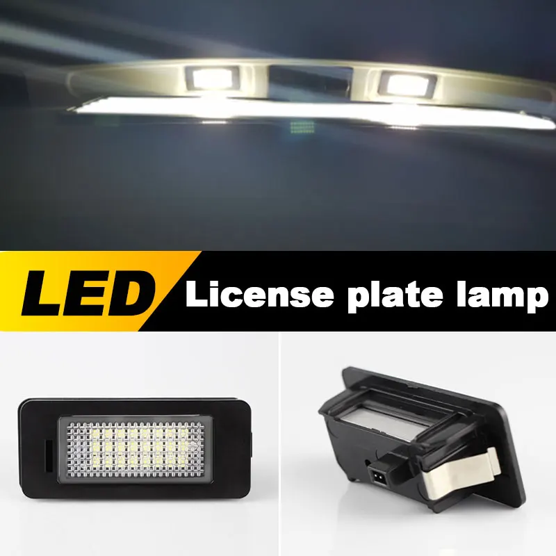 12V Car License Plate Lights LED Rear Lamps 8T0943021 Error Free Automotive Accessories For Audi A4 B8 A5 S4 Q5 TT VW PASSAT